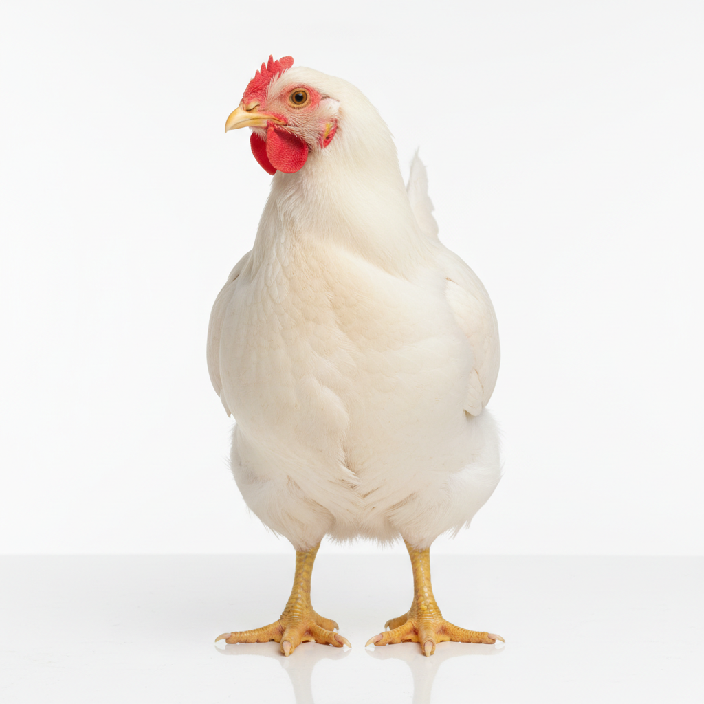 Poulet de chair blanc vivant
