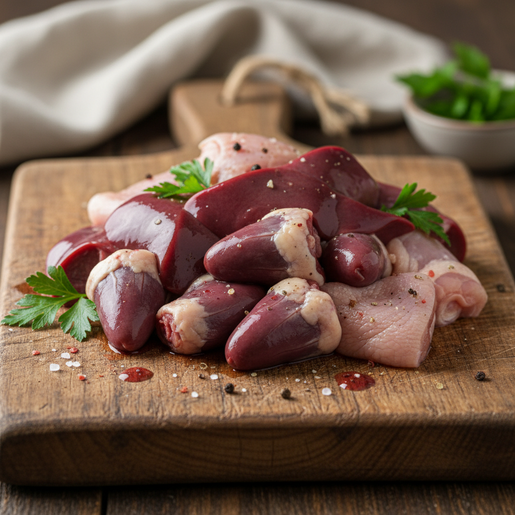 Abats de poulet frais