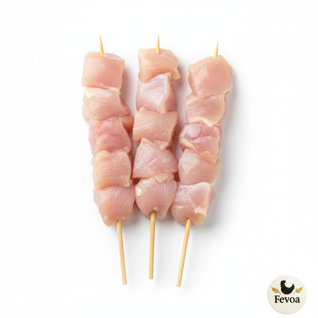 Brochettes de poulet nature